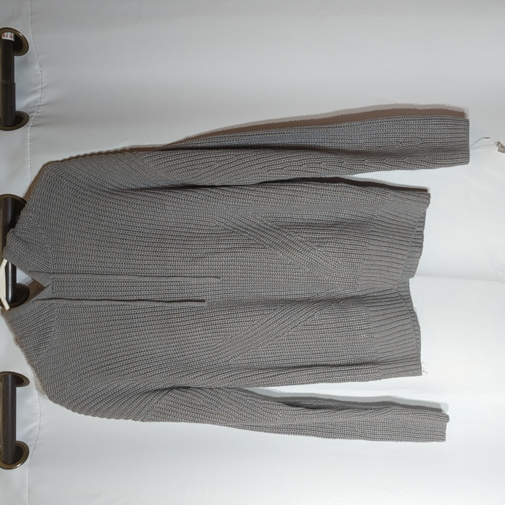 Style & Co Gray Long sleeve knit hooded sweater size medium NEW